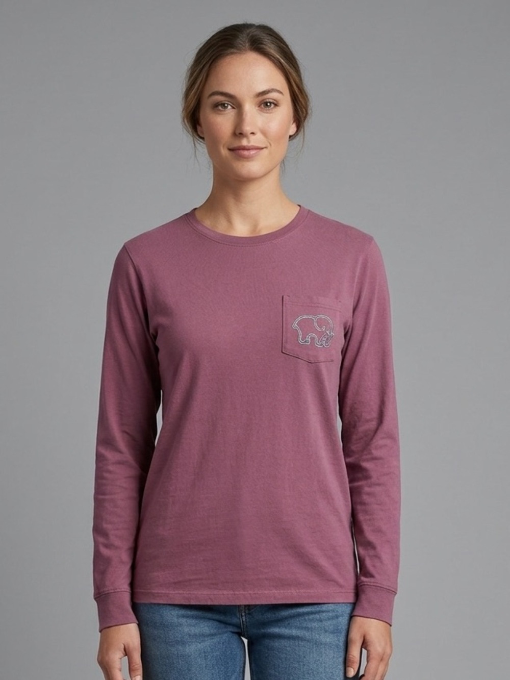 Ivory Ella Maroon Long Sleeve with Elephant Design